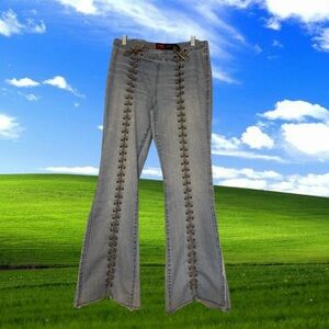 Vintage lace up jeans